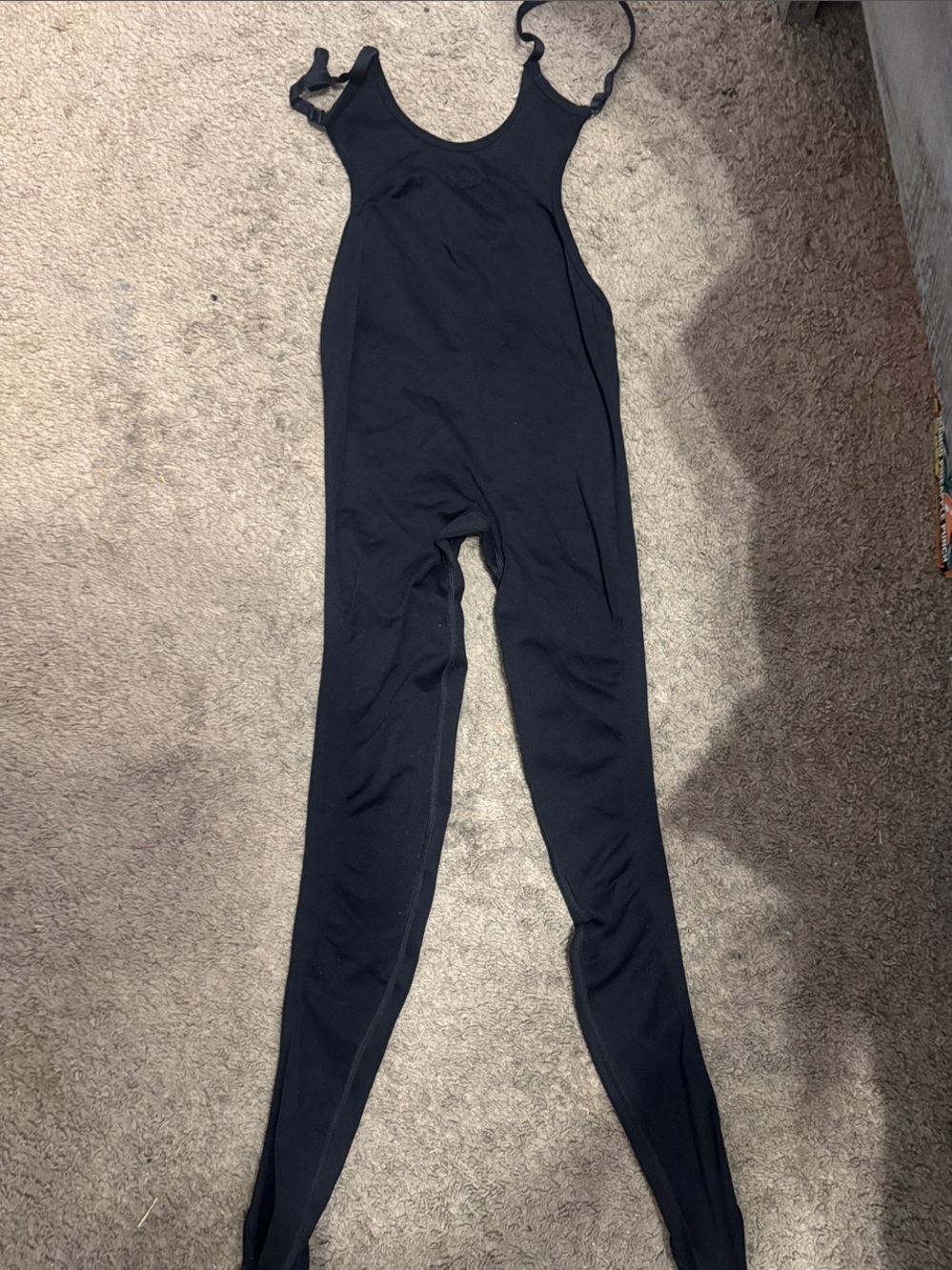 Sleek Black Women's Stretch Jumpsuit with Adjustable Straps